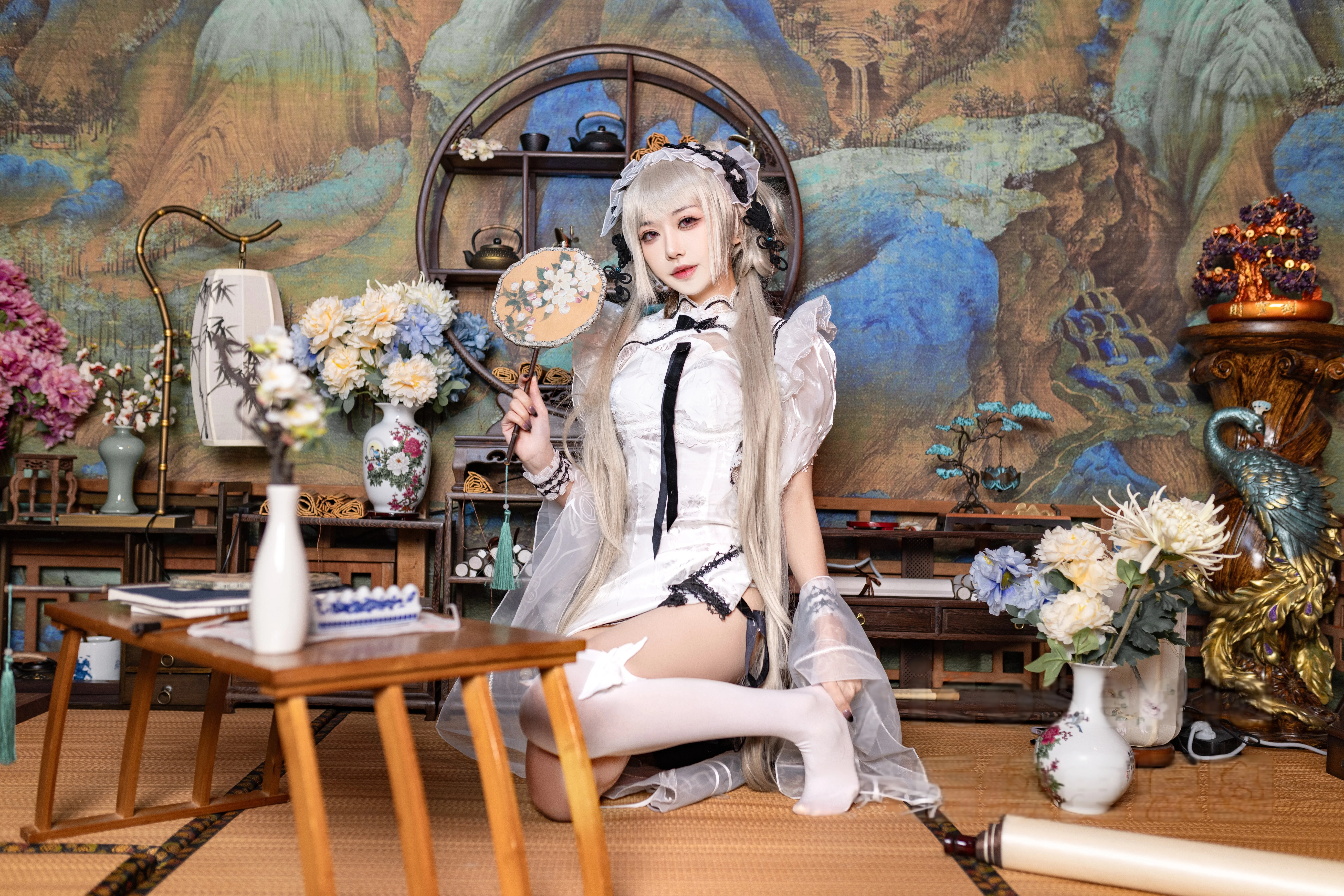 Yuansha Xi Meow Meow Meow Meow â NO 026 Azur Blue Route Fierce Fan Cheongsam 25P 485 3M