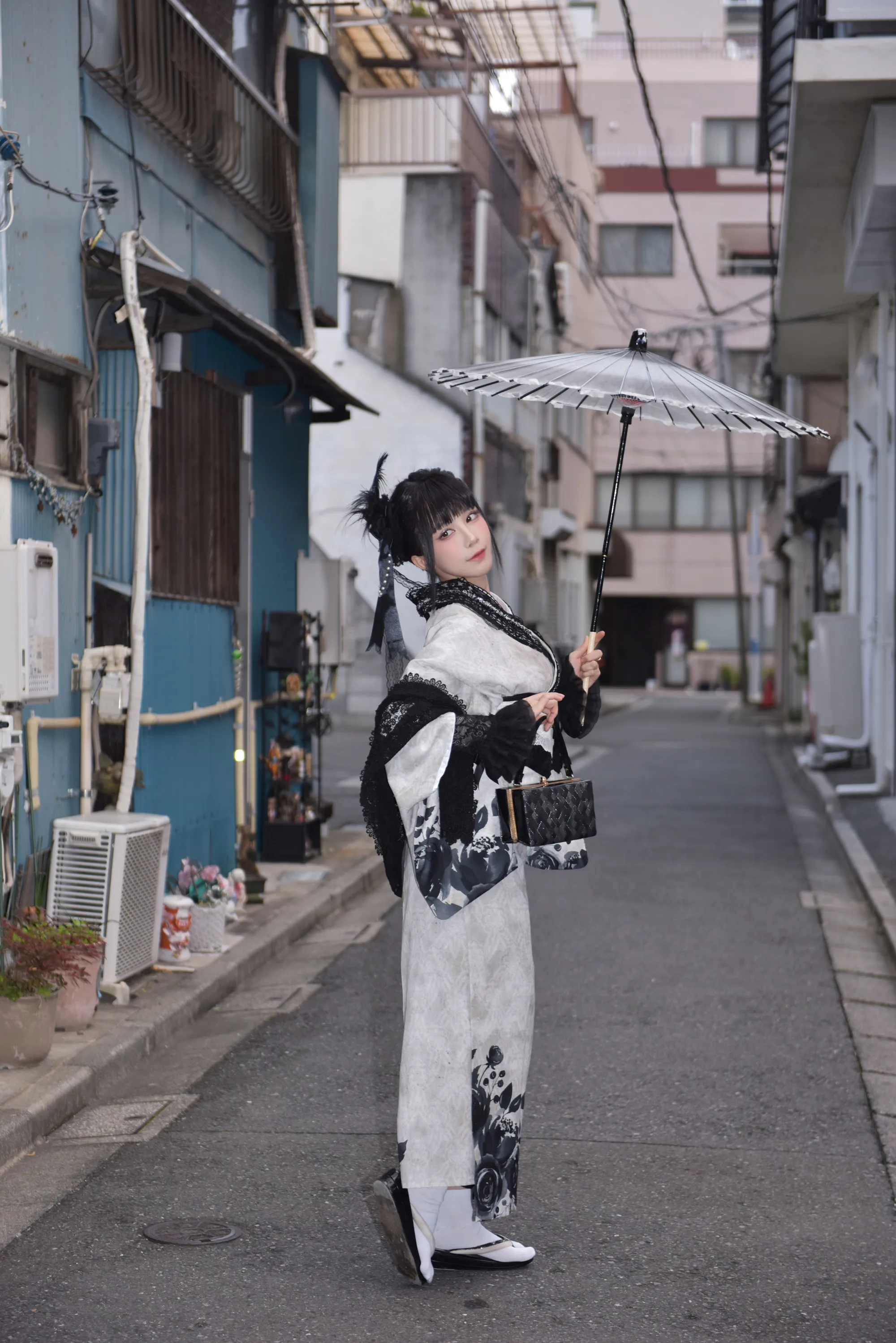 Cosplay Shui Miao aqua NO 215 Original Black lace kimono underwear 70P 99MB