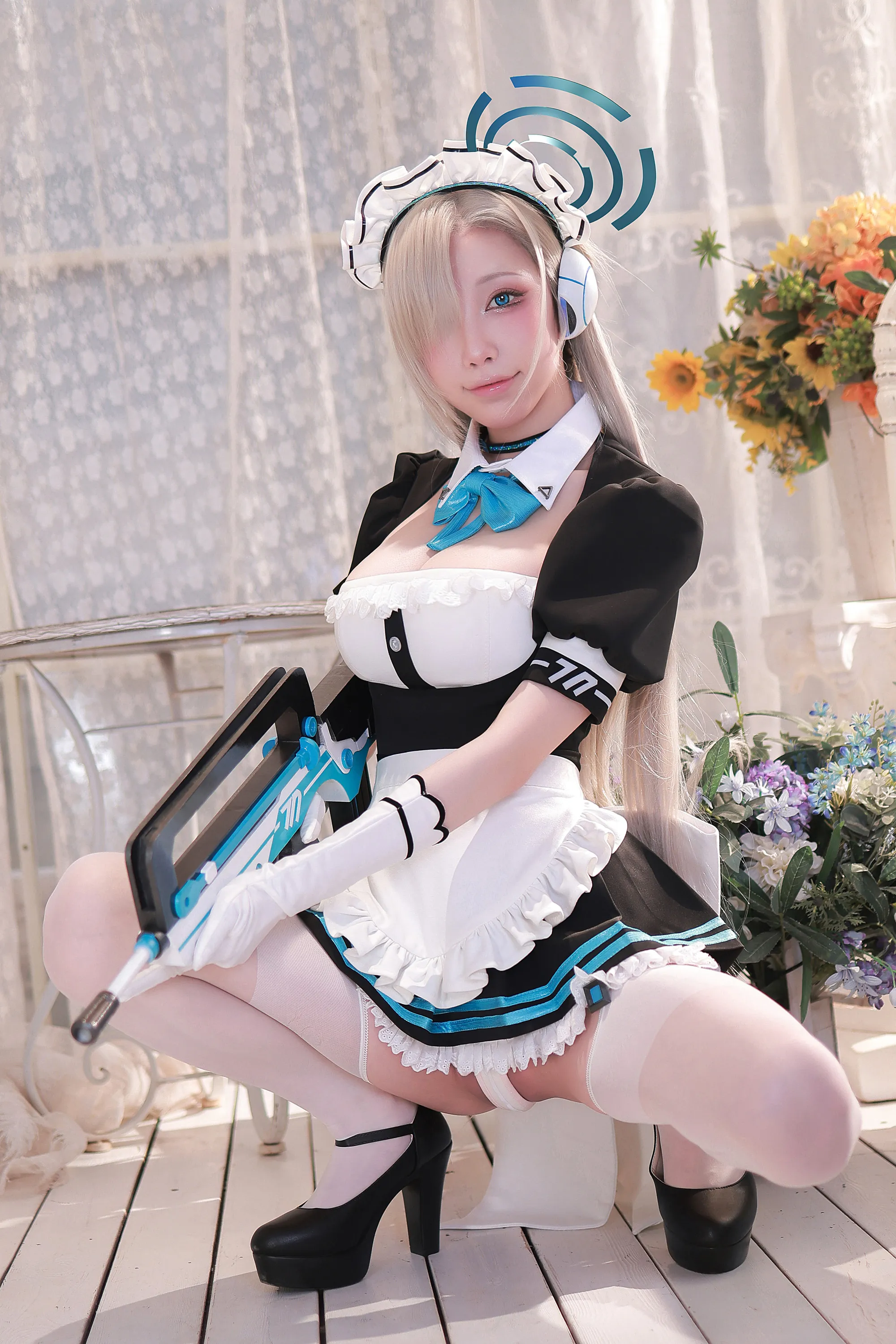 Cosplay Mizumi Aqua NO 163 Blue Archives Ichinose Akina Maid 155P 186MB