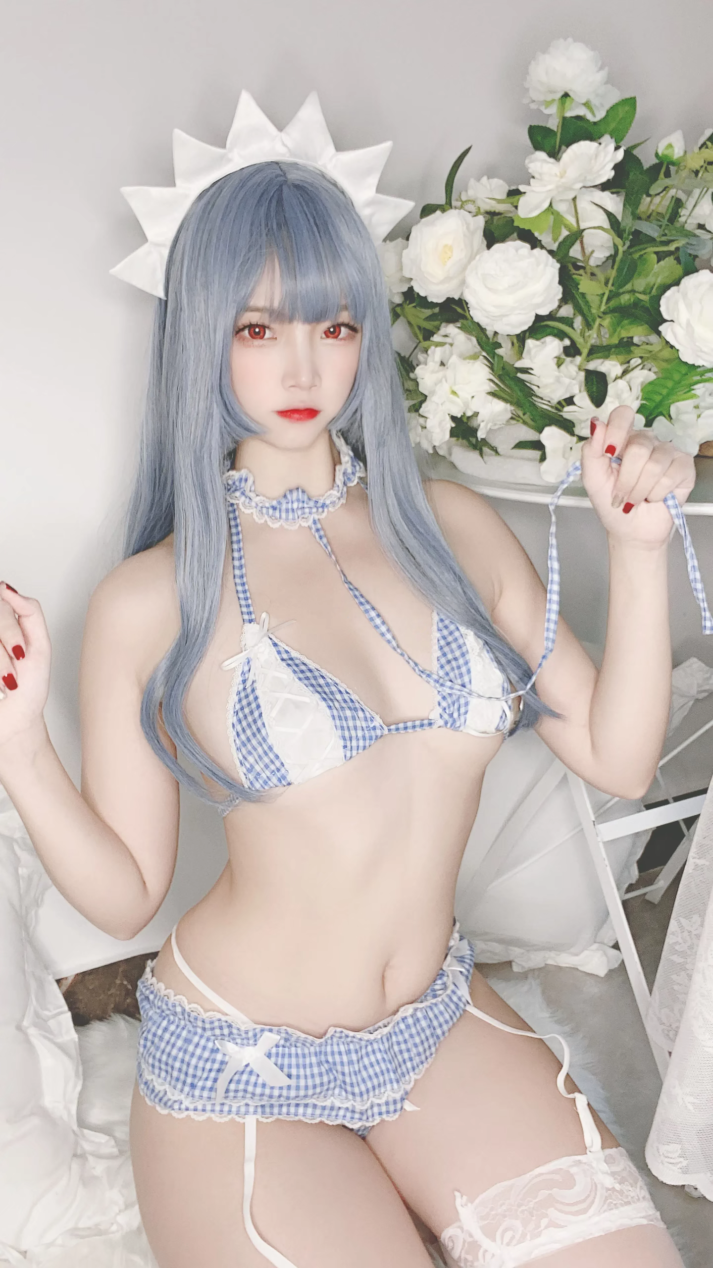 Nisa Nisa NO 091 Private Selfie Blue Grey Bikini Maid 40P 212MB