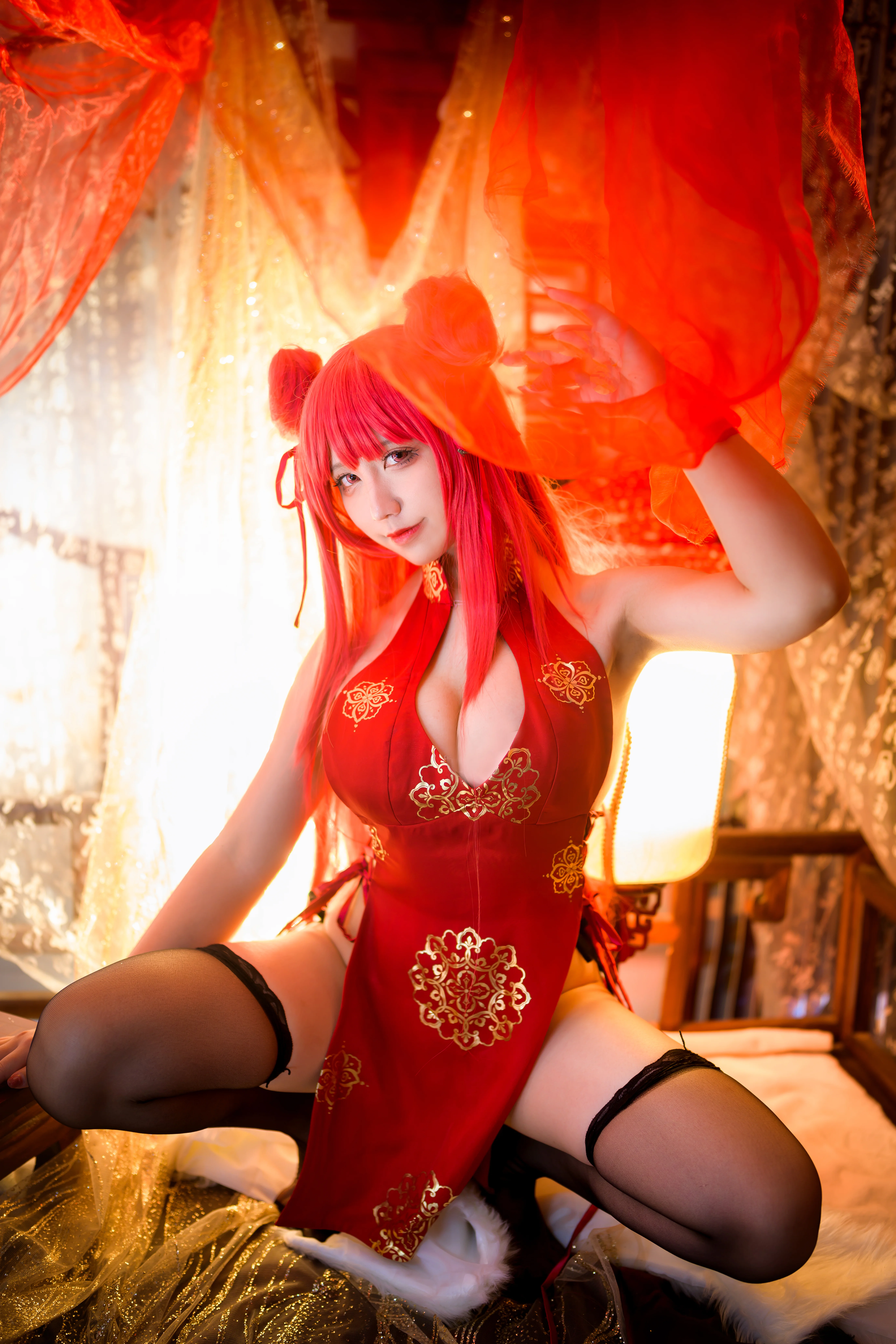 [Cosplay] Nine Qu Jean - NO.054 Azur Blue Route Galiso New Year Cheongsam [25P-578MB]