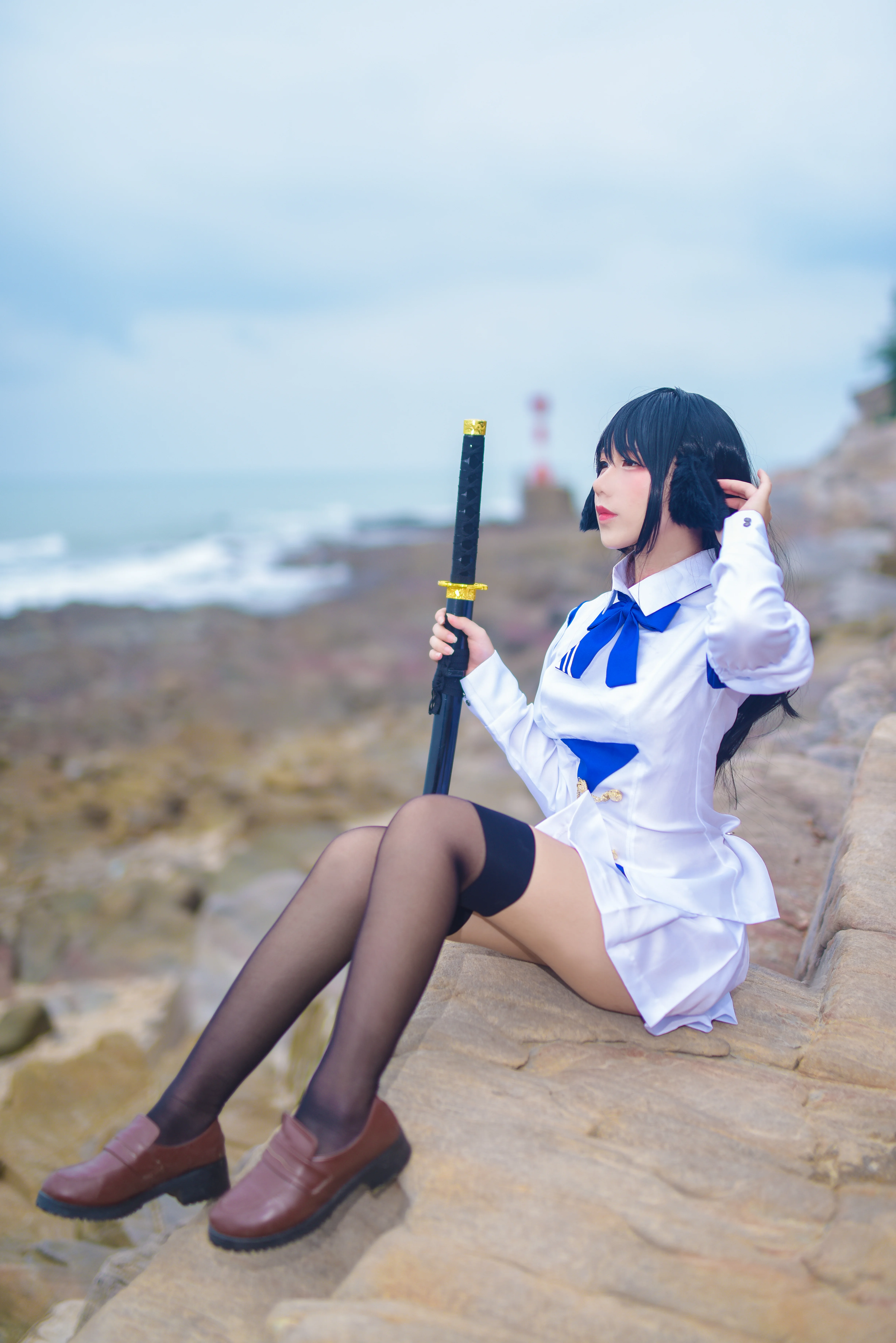 [Cosplay] Nine-Curve Jean - NO.005 Azur Blue Route Hiei Seaside [27P-168MB]