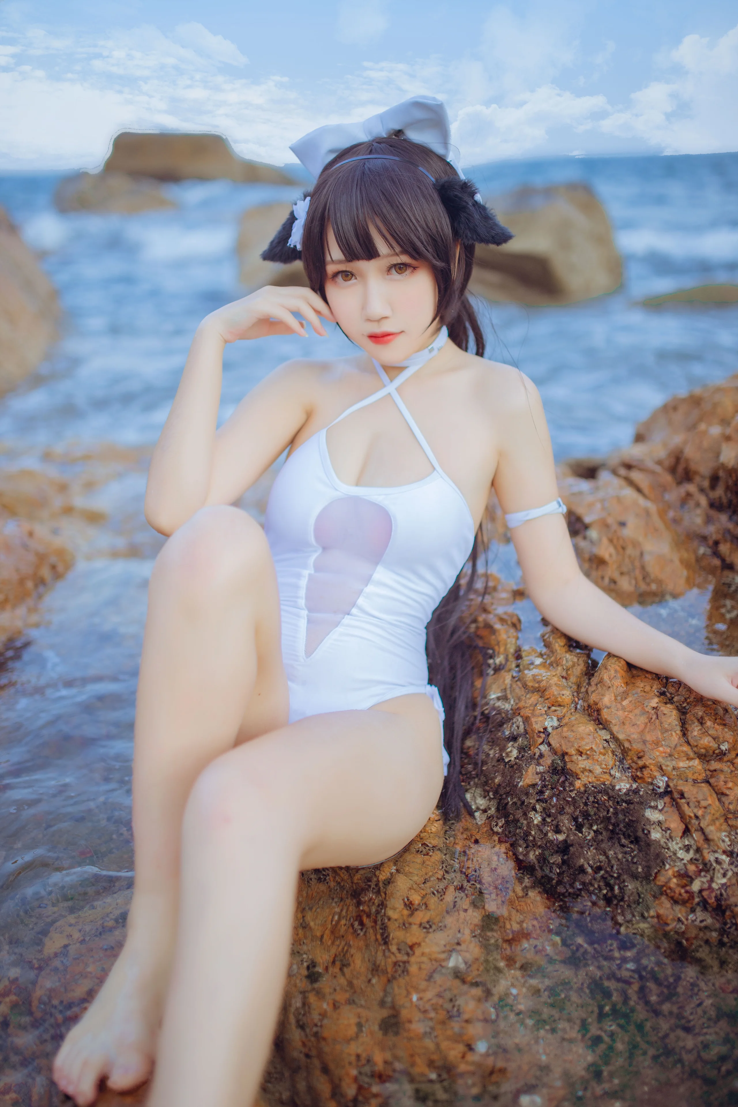 [COSPLAY] Dou Niang-Li Shi-NO.006 Dou Niang Ã No Cat Mastiff Seaside Swimsuit [41P-326MB]