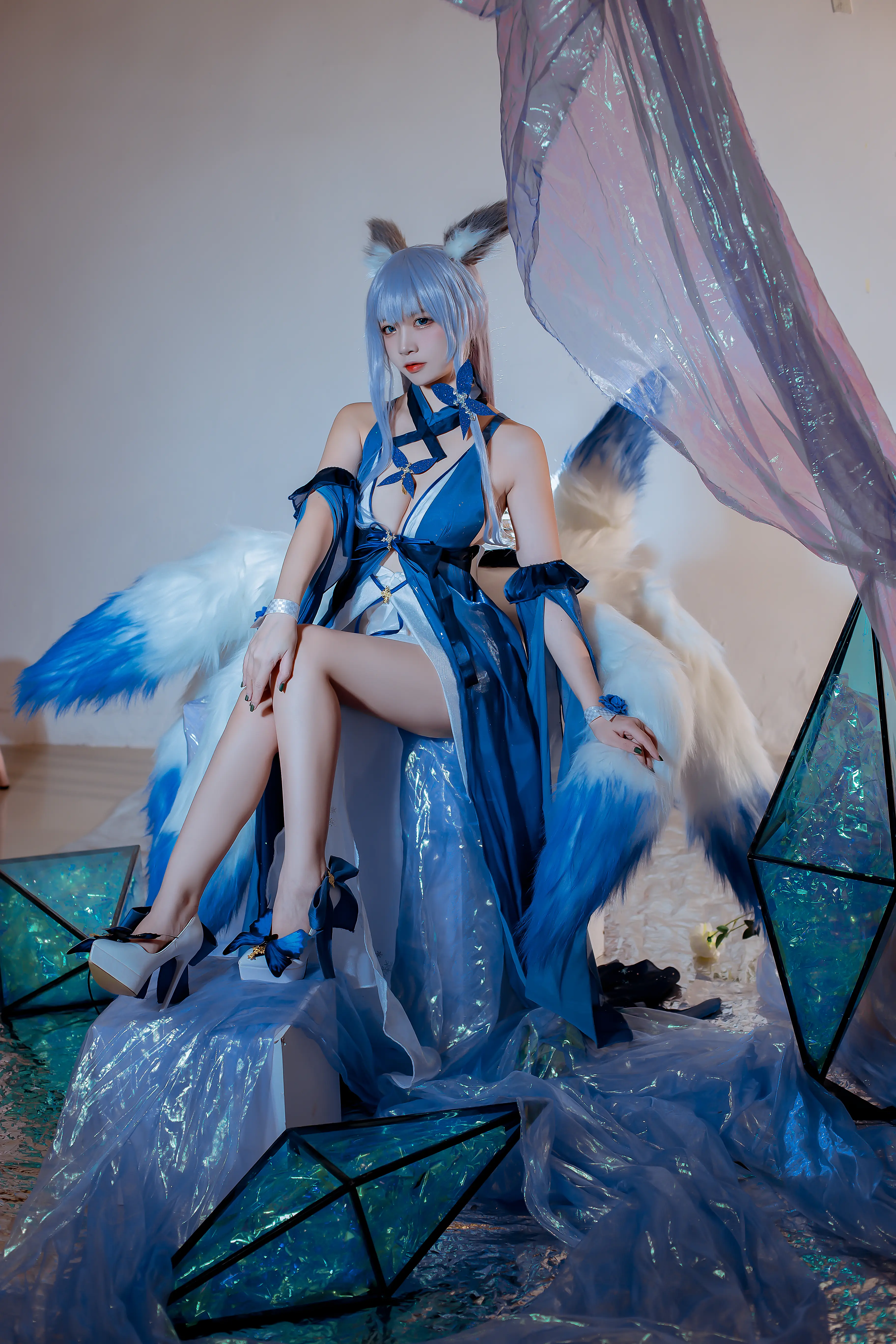 [Cosplay] Nisa Nisa - December Iron Fan Welfare Blue Shinoo Dress