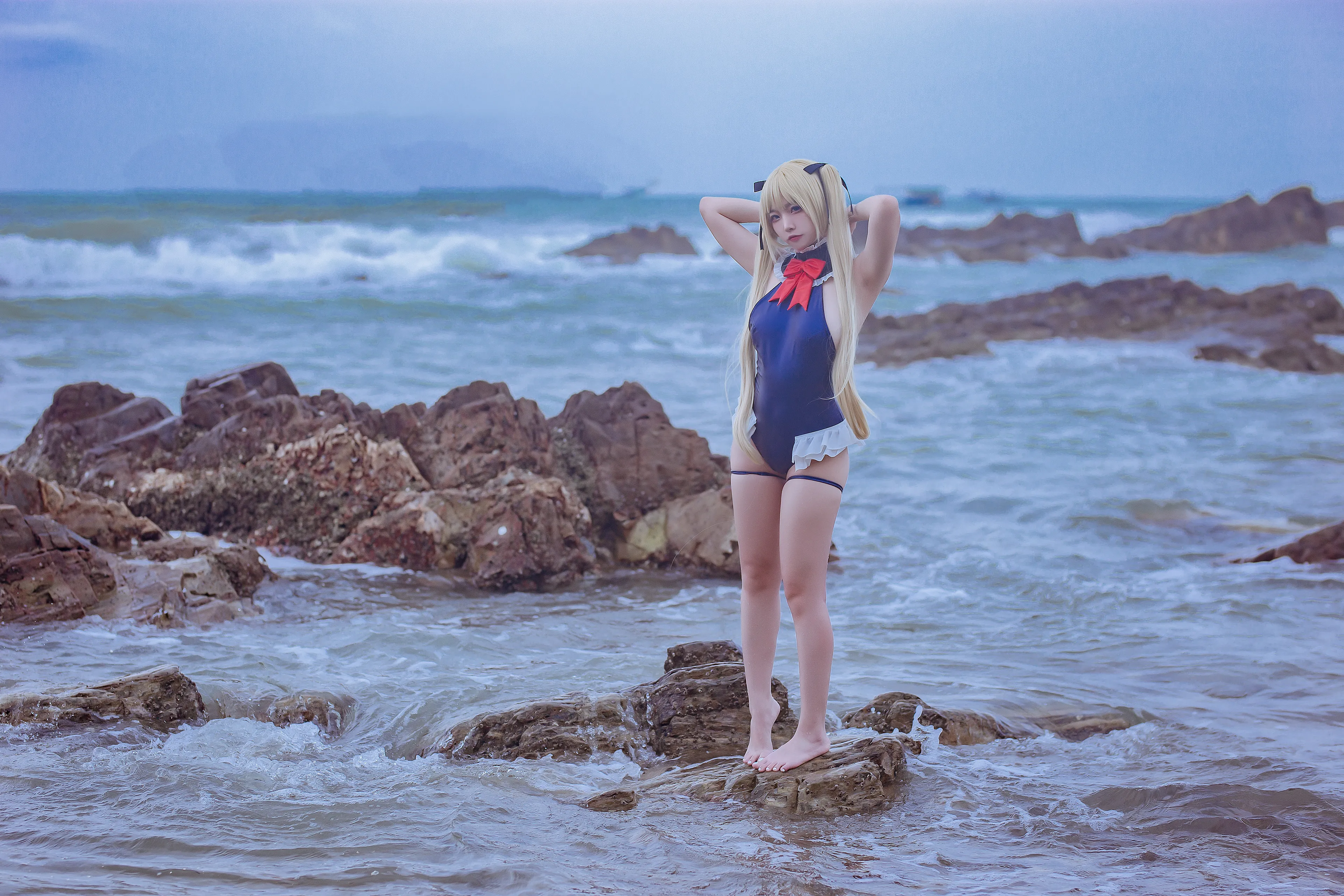 [Cosplay] Nisa Nisa - NO.117 Azur Blue Route Marie Rose Swimsuit [13P-69MB]