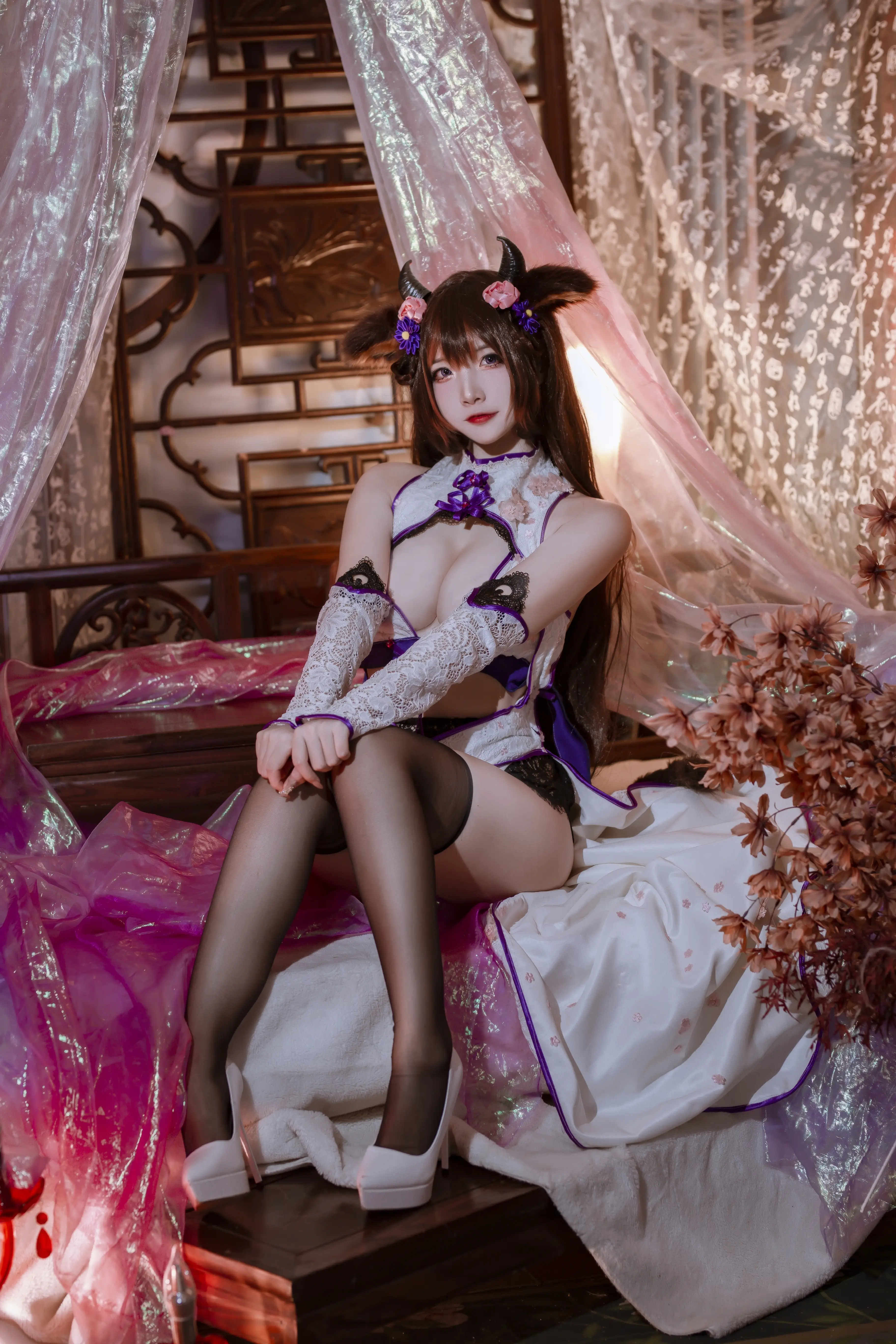 [Cosplay] Nisa Nisa - NO.147 Azur Blue Route Katsuno Cheongsam [24P-286MB]
