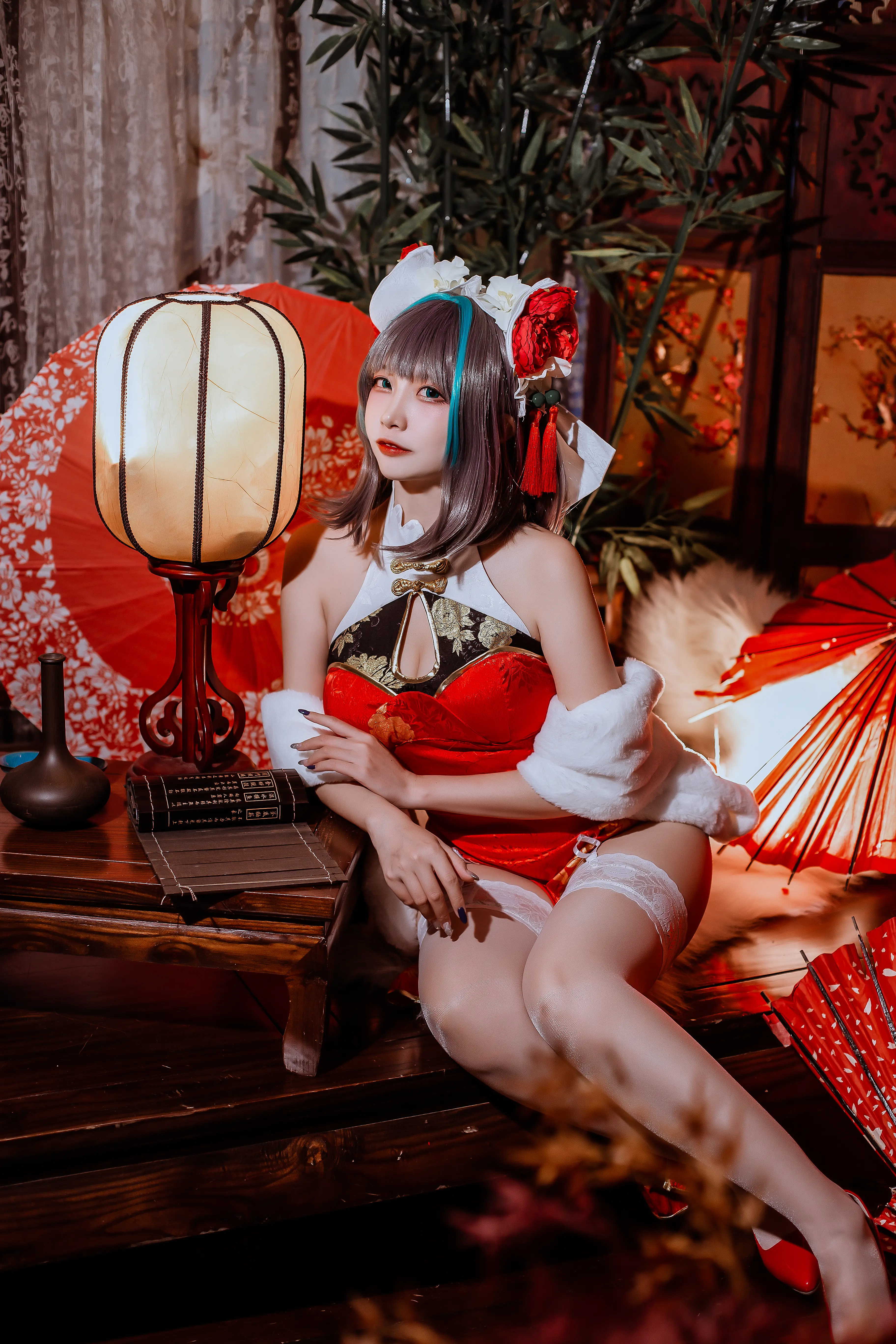 [Cosplay] Nisa Nisa - NO.150 Azur Blue Route Cheshire Cheongsam [32P-591MB]
