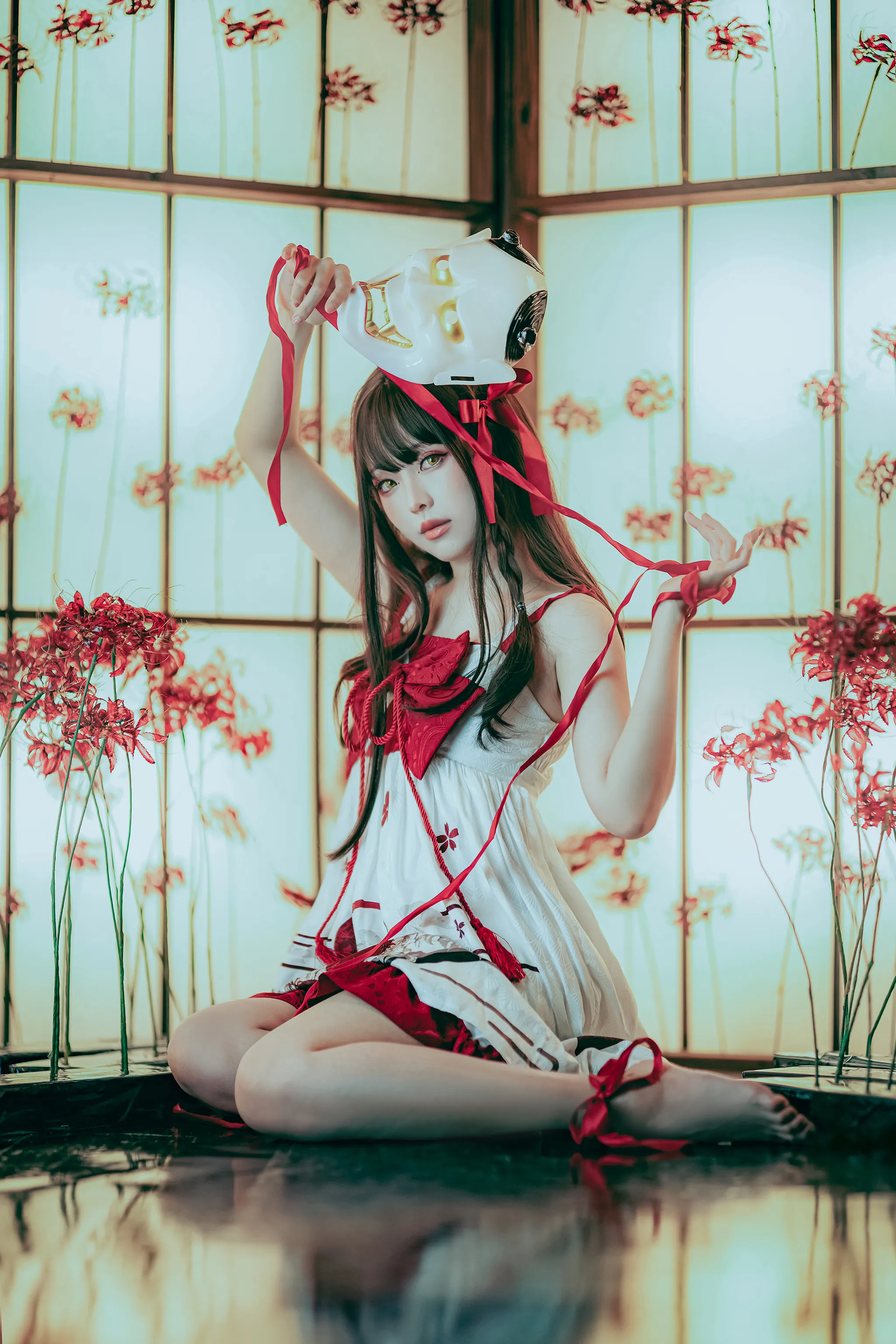 [COSPLAY] A-Oni Higanbana Ghost Face Over the Side [15P-43MB]