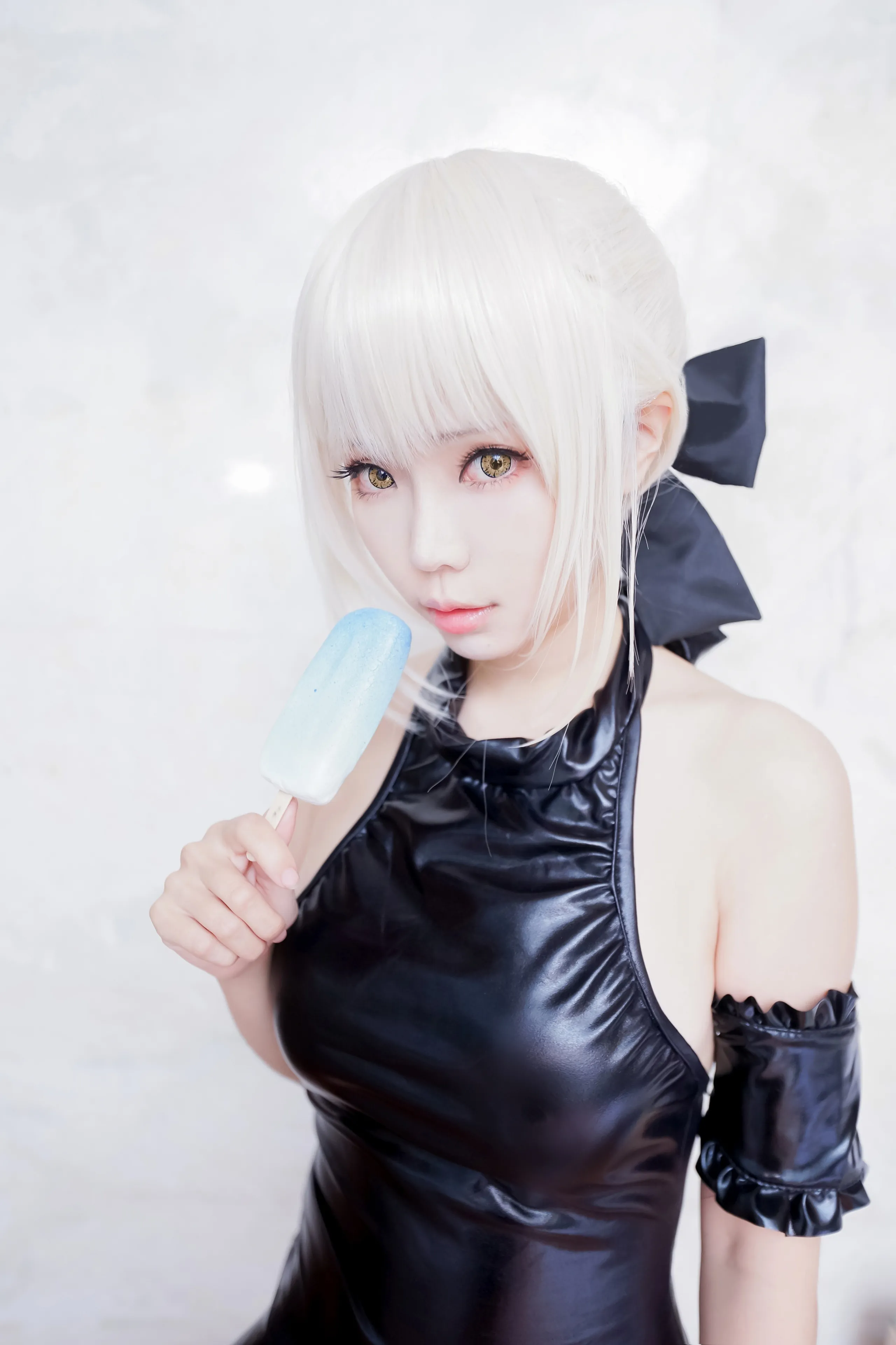 [COSPLAY] ElyEE - NO.037 Black leather swimming skirt [15P-41MB]