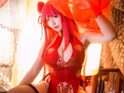 [Cosplay] Nine Qu Jean - NO.054 Azur Blue Route Galiso New Year Cheongsam [25P-578MB]